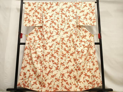 平和屋着物■上質な小紋 枝梅文 正絹 逸品 AABF6709br