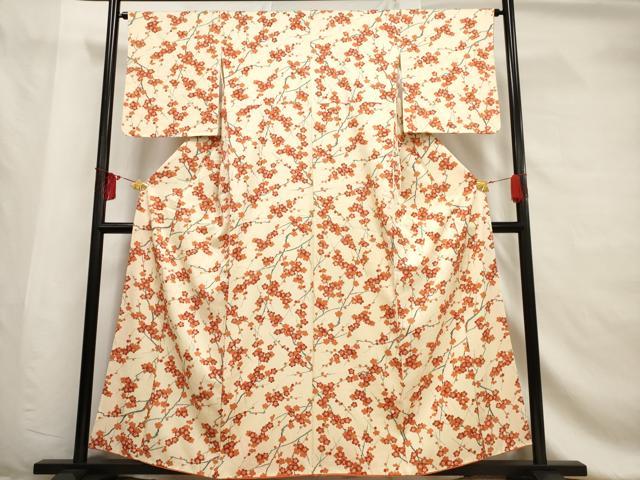 平和屋着物■上質な小紋 枝梅文 正絹 逸品 AABF6709br