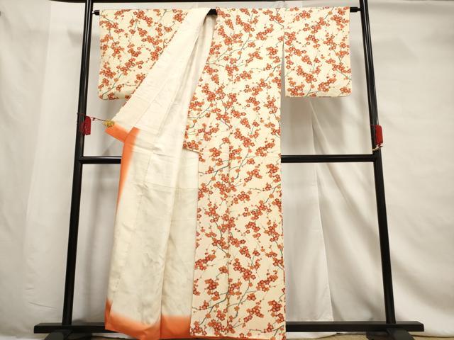 平和屋着物■上質な小紋 枝梅文 正絹 逸品 AABF6709br