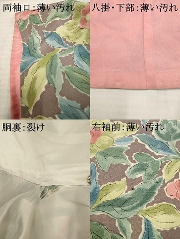 平和屋着物■上質な小紋 草花文 正絹 逸品 AABF6710br
