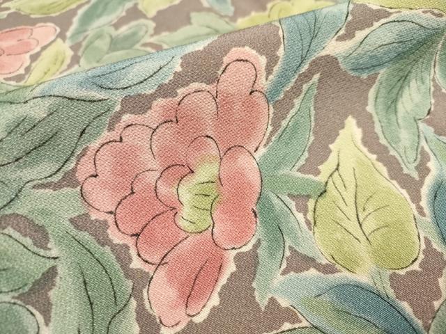平和屋着物■上質な小紋 草花文 正絹 逸品 AABF6710br