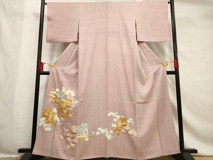 平和屋着物■豪華色留袖　駒刺繍　御所車菊文　金彩　金銀糸　正絹　逸品　AABF6715br