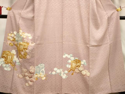 平和屋着物■豪華色留袖　駒刺繍　御所車菊文　金彩　金銀糸　正絹　逸品　AABF6715br