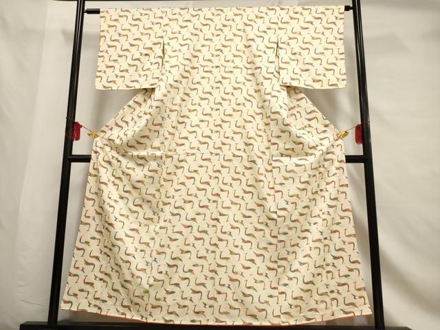 平和屋着物■上質な小紋 群れ鳥 金彩 正絹 逸品 AABF6729br