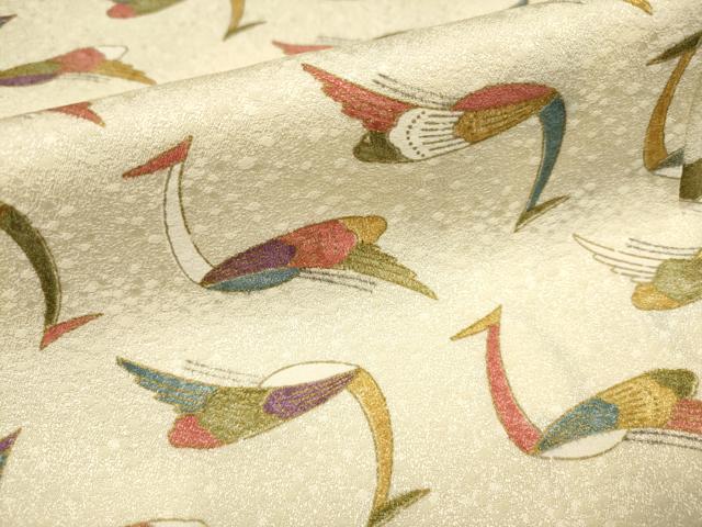 平和屋着物■上質な小紋 群れ鳥 金彩 正絹 逸品 AABF6729br