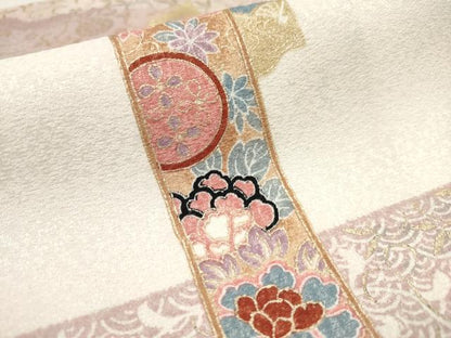 平和屋着物■上質な小紋 短冊吉祥花文 金彩 正絹 逸品 AABF6734br