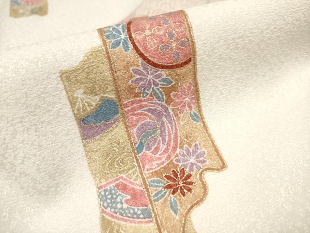 平和屋着物■上質な小紋 短冊吉祥花文 金彩 正絹 逸品 AABF6734br