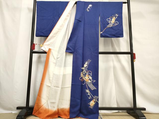 平和屋着物■中国三大刺繍 相良刺繍 訪問着 文箱短冊花文 正絹 逸品 AABF6739br