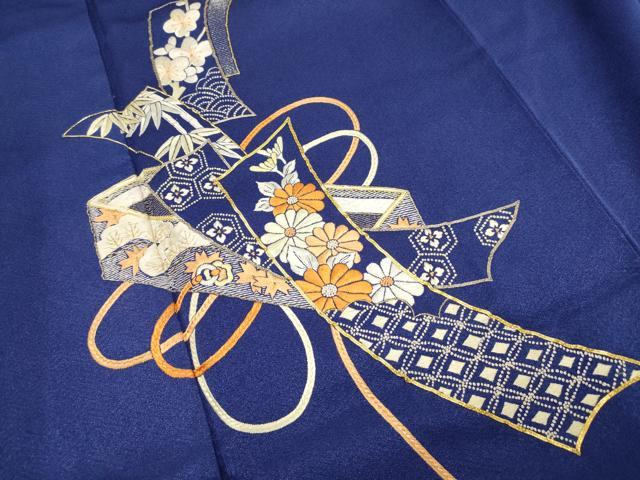 平和屋着物■中国三大刺繍 相良刺繍 訪問着 文箱短冊花文 正絹 逸品 AABF6739br