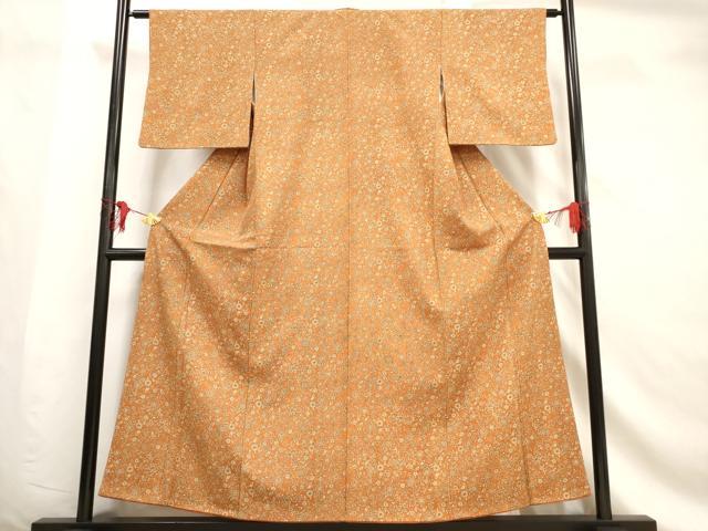 平和屋着物■上質な小紋 花唐草文 正絹 逸品 AABF6743br