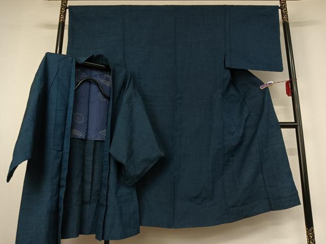 平和屋着物▽男性 紬 単衣 アンサンブル 霞文 正絹 逸品 AABF6761jh