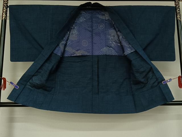 平和屋着物▽男性 紬 単衣 アンサンブル 霞文 正絹 逸品 AABF6761jh