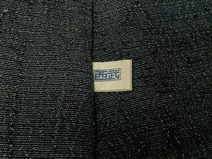 平和屋着物▽男性 紬 単衣 横段文 西武百貨店扱い 正絹 逸品 AABF6763jh