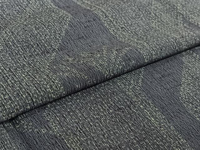 平和屋着物▽上質な紬 単衣 草葉文 三越扱い 正絹 逸品 AABF6767jh