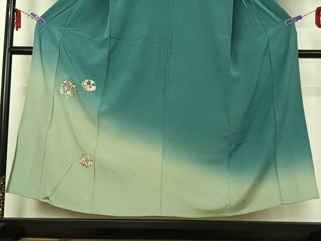 平和屋着物▽訪問着 単衣 刺繍 花丸文 暈し染め 金糸 正絹 逸品 AABF6772jh