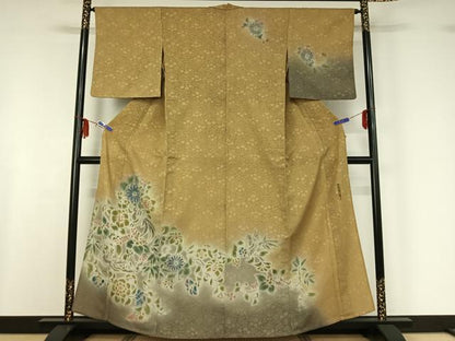 平和屋着物▽内田陽一郎 訪問着 単衣 花鳥文 暈し染め 正絹 逸品 AABF6773jh