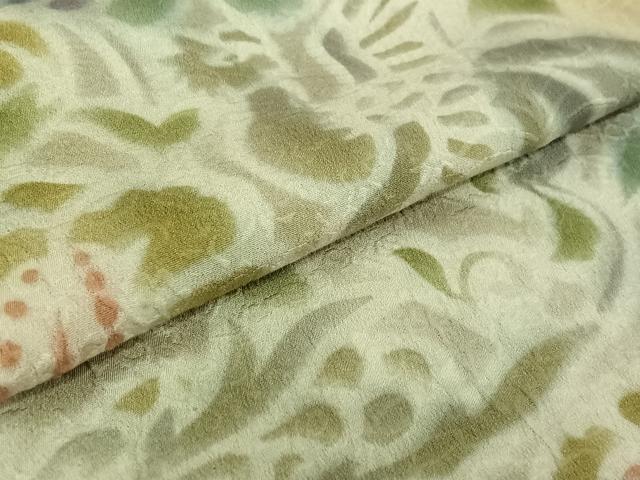平和屋着物▽内田陽一郎 訪問着 単衣 花鳥文 暈し染め 正絹 逸品 AABF6773jh