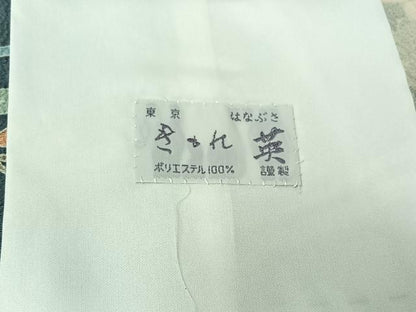 平和屋着物▽洗える最高級着物 ＜英＞はなぶさ謹製 小紋 単衣 流水花文 金銀彩 洗える着物 AABF6775jh
