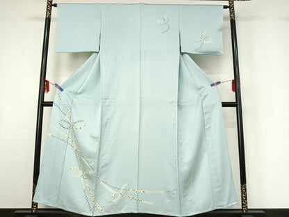 平和屋着物▽訪問着 単衣 熨斗花文 正絹 逸品 AABF6779jh