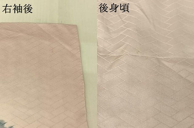 平和屋着物▽訪問着 単衣 手描き 風景文 暈し染め 金彩 正絹 逸品 AABF6780jh