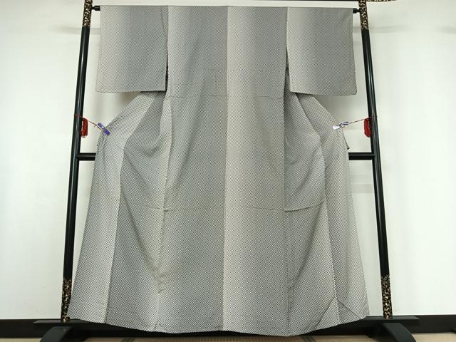 平和屋着物▽上質な小紋 単衣 抽象文様 正絹 逸品 AABF6781jh