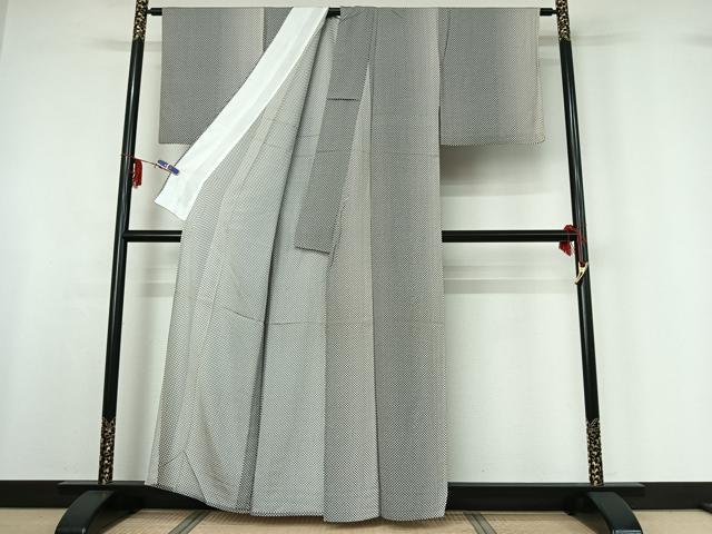 平和屋着物▽上質な小紋 単衣 抽象文様 正絹 逸品 AABF6781jh