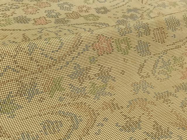 平和屋着物▽本場大島紬　単衣　7マルキ　流水風景文　正絹　逸品　AABF6784jh