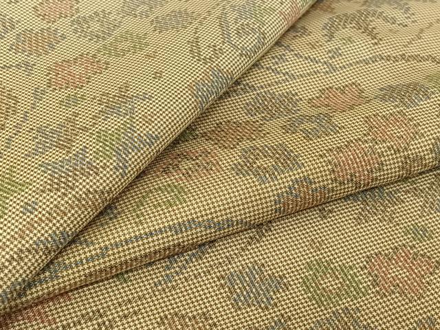 平和屋着物▽本場大島紬　単衣　7マルキ　流水風景文　正絹　逸品　AABF6784jh
