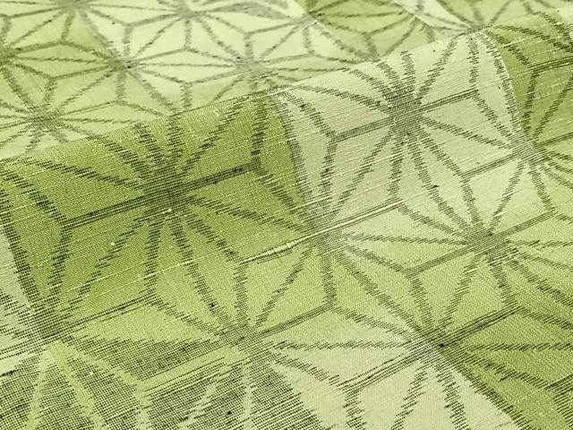 平和屋着物▽上質な紬 単衣 麻の葉文様 暈し染め 正絹 逸品 AABF6785jh