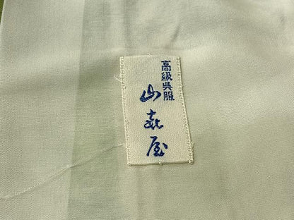 平和屋着物▽上質な紬 単衣 麻の葉文様 暈し染め 正絹 逸品 AABF6785jh