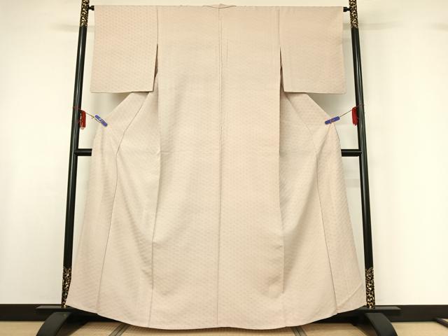 平和屋着物▽上質な小紋 単衣 菱文 正絹 逸品 AABF6787jh