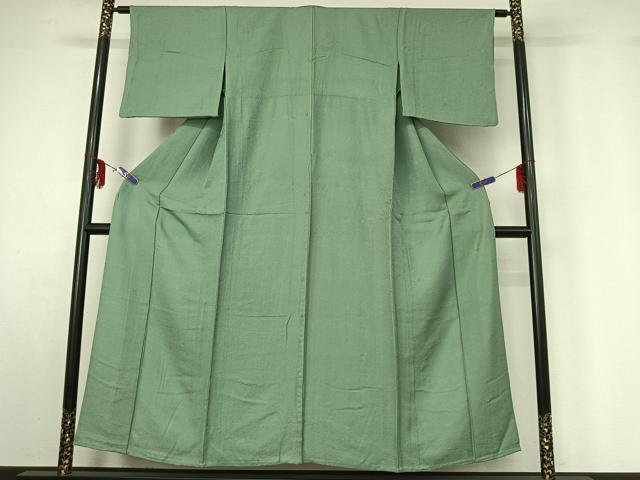 平和屋着物▽上質な色無地 単衣 芝地紋 薄青色 正絹 逸品 AABF6788jh