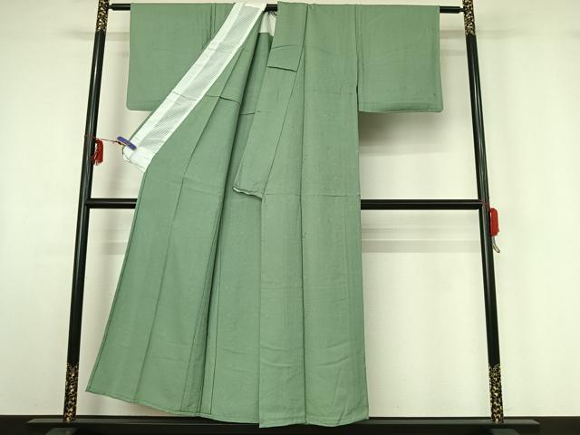 平和屋着物▽上質な色無地 単衣 芝地紋 薄青色 正絹 逸品 AABF6788jh