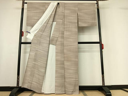 平和屋着物▽上質な小紋　単衣　霞文　暈し染め　正絹　逸品　AABF6792jh