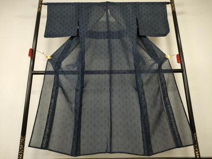 平和屋着物＊夏物 紗紬 麻の葉文様 正絹 逸品 AABF6803jd
