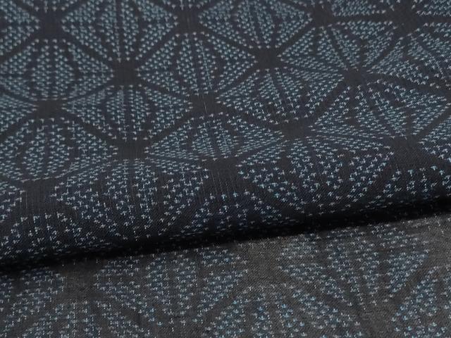 平和屋着物＊夏物 紗紬 麻の葉文様 正絹 逸品 AABF6803jd