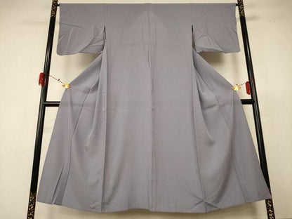平和屋着物＊夏物 色無地 絽 桔梗鼠色 正絹 逸品 AABF6806jd