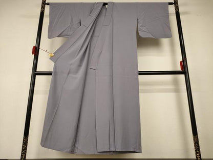 平和屋着物＊夏物 色無地 絽 桔梗鼠色 正絹 逸品 AABF6806jd
