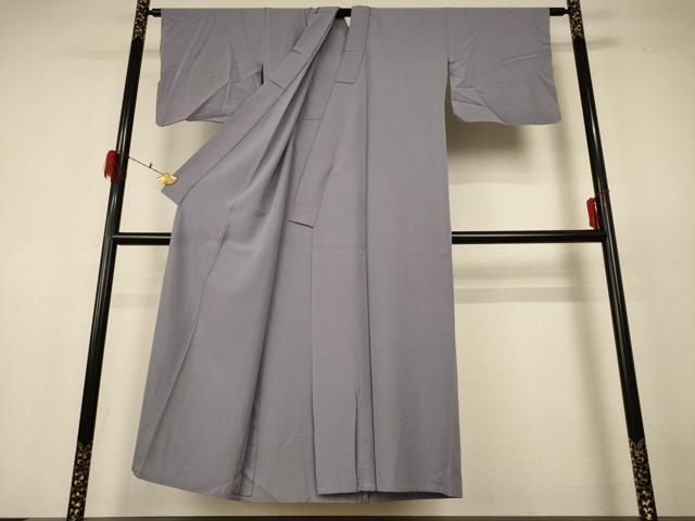 平和屋着物＊夏物 色無地 絽 桔梗鼠色 正絹 逸品 AABF6806jd