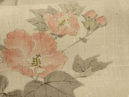 平和屋着物＊夏物 訪問着 生紬 手描き 流水草花文 正絹 逸品 AABF6808jd