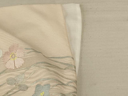 平和屋着物＊夏物 訪問着 紗 芝花文 銀彩 正絹 逸品 AABF6809jd