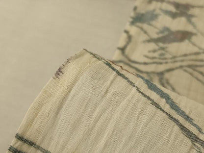 平和屋着物＊夏物 小千谷ちぢみ 流水草花文 麻 逸品 AABF6816jd