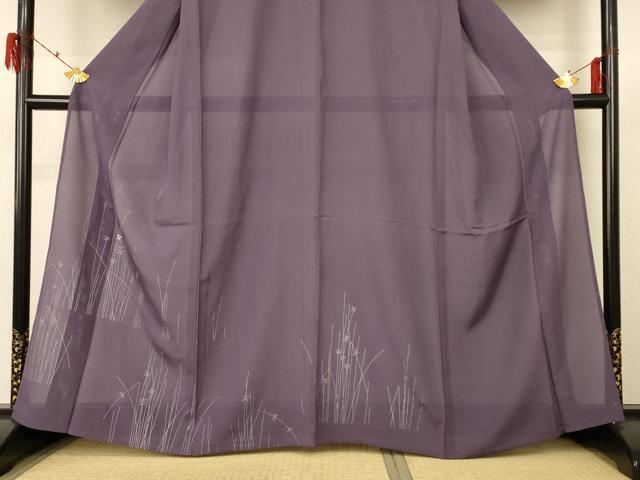 平和屋着物＊夏物　訪問着　絽　刺繍　枝花文　銀彩　三越扱い　正絹　逸品　未使用　AABF6819jd