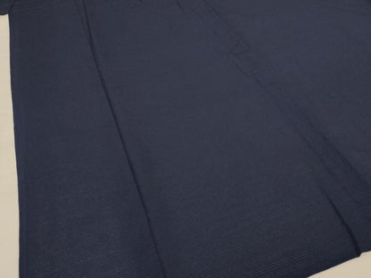 平和屋着物＊夏物　色無地　絽縮緬　青褐色　正絹　逸品　AABF6823jd