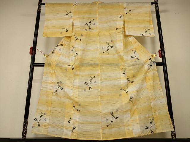 平和屋着物＊夏物 小紋 紗 勝虫 洗える着物 AABF6828jd