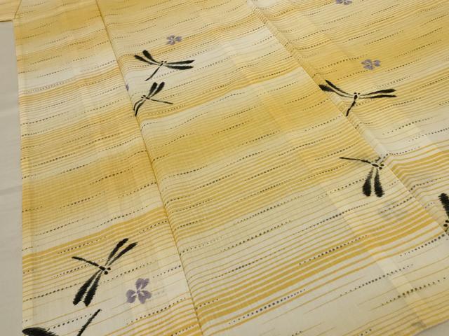 平和屋着物＊夏物 小紋 紗 勝虫 洗える着物 AABF6828jd