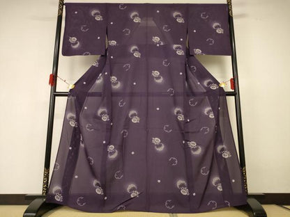 平和屋着物＊夏物 小紋 絽 雪輪文 暈し染め 正絹 逸品 AABF6834jd