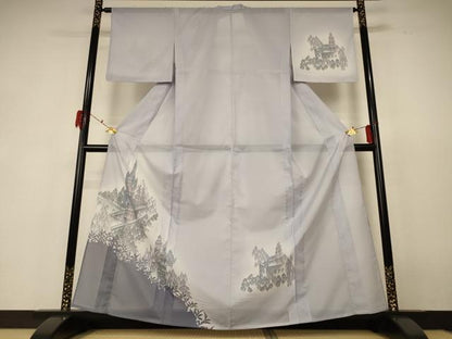 平和屋着物＊夏物 訪問着 絽 風景文 暈し染め 洗える着物 AABF6836jd