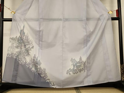 平和屋着物＊夏物 訪問着 絽 風景文 暈し染め 洗える着物 AABF6836jd