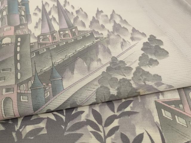 平和屋着物＊夏物 訪問着 絽 風景文 暈し染め 洗える着物 AABF6836jd